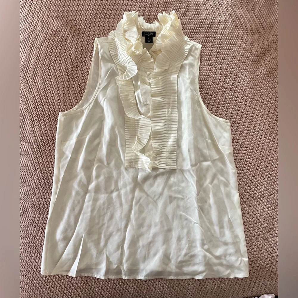 J.Crew Womens Cream Blouse tee Size 8 - Picture 5 of 5
